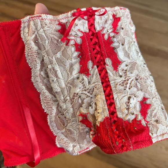 Victorias Secret Very‎ Sexy Red Lace Rhinestone Waist Cincher Corset Belt XS/S main image 7